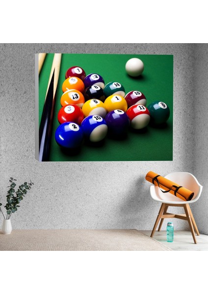 Bilardo Temalı Kanvas Tablo