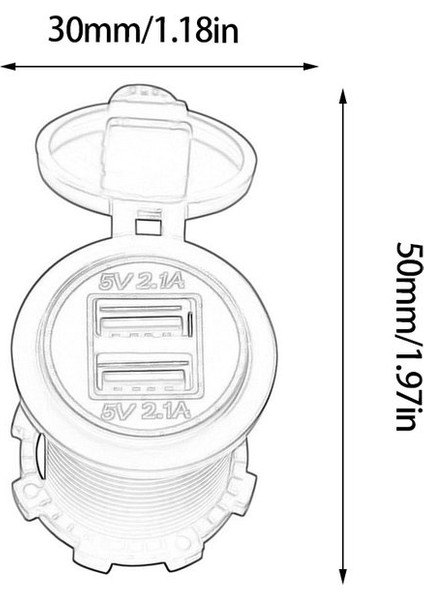 Güç Adaptörü 4.2A Dc 12V/24V Çift Usb Şarj Cihazı Güç Adaptörü Çıkış Gücü - Kırmızı (Yurt Dışından) fiyatları