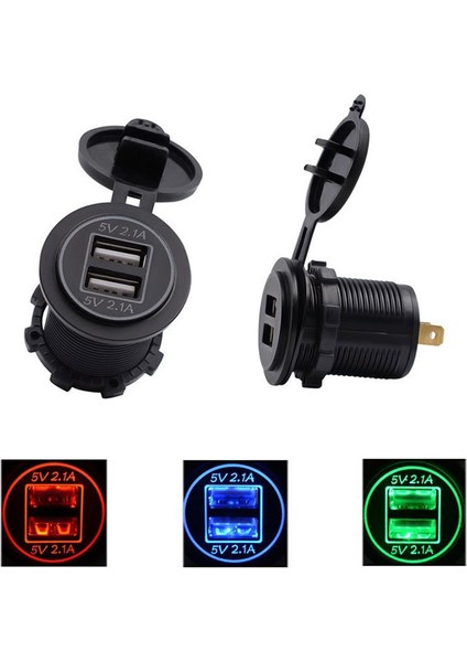 Güç Adaptörü 4.2A Dc 12V/24V Çift Usb Şarj Cihazı Güç Adaptörü Çıkış Gücü - Kırmızı (Yurt Dışından) indirimleri
