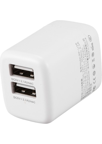 Quanbu Remax Mini Çift Usb Şarj Cihazı 5V 2.4A Hızlı Şarj Duvar Şarj Adaptörü Abd Tak Telefon Iphone Ipad Samsung Darı Huawei-Beyaz Abd Tak (Yurt Dışından) modelleri