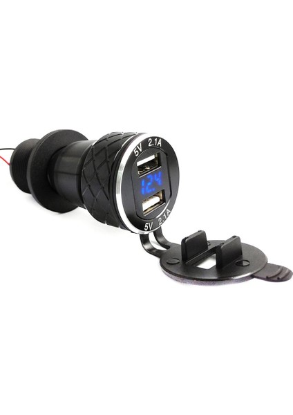 Led Ekran Motosiklet Voltmetre İle Auto Car 4.2A 2 Usb Güç Şarj Soketi (Yurt Dışından)
