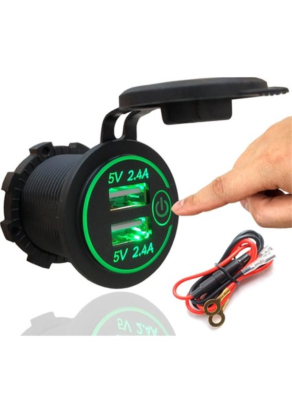 Araçlar Araba Motosiklet Için Anahtarlı Usb Araba 4.8A Çift Şarj Soket Çıkışı (Yurt Dışından)
