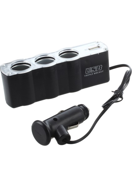 Usb Çıkışlı Üçlü Soket Adaptör (Siyah) (Yurt Dışından) fırsatları