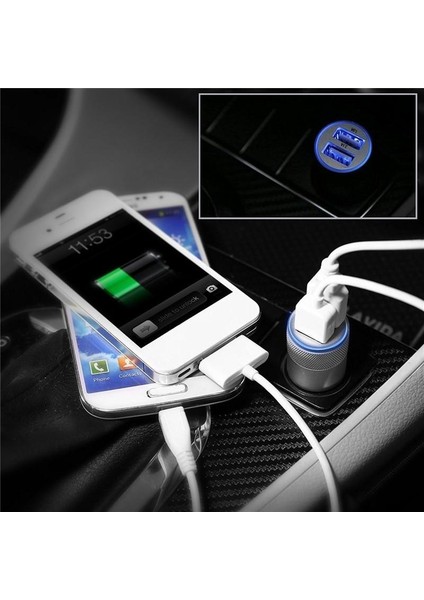 Akıllı Cep Telefonu Için Çift Usb Araç Şarj Alüminyum Alaşım Adaptörü (Yurt Dışından) modelleri