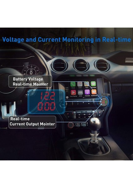 12V / 24V Hızlı Şarj 3.0 Araba Ette Soket Usb Şarj Cihazı Led Voltmetre Ampermetre Siyah & Mavi (Yurt Dışından) modelleri