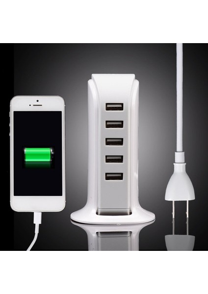 Ab / Abd / Ingiltere Tak 5V 6A 5-Usb Bağlantı Noktaları Akıllı Telefon Tablet Için Şarj Cihazı Güç Adaptörü -Beyaz Abd (Yurt Dışından) fırsatları