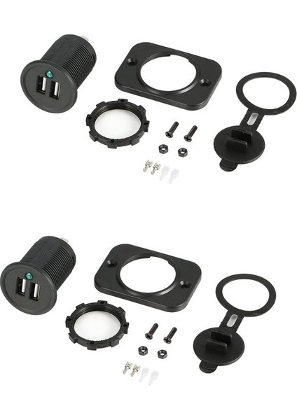 2 Adet 2.1A/1A Araç Şarj Soketi Çift Usb Bağlantı Noktalı Telefon Nator Hızlı Şarj - Siyah (Yurt Dışından)