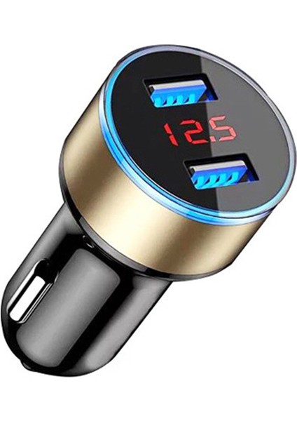 Çok Fonksiyonlu Araç Şarj Cihazı Çift Usb Qc 3.0 Adaptörü Her Türlü Telefon Için Led Voltmetre (Yurt Dışından)