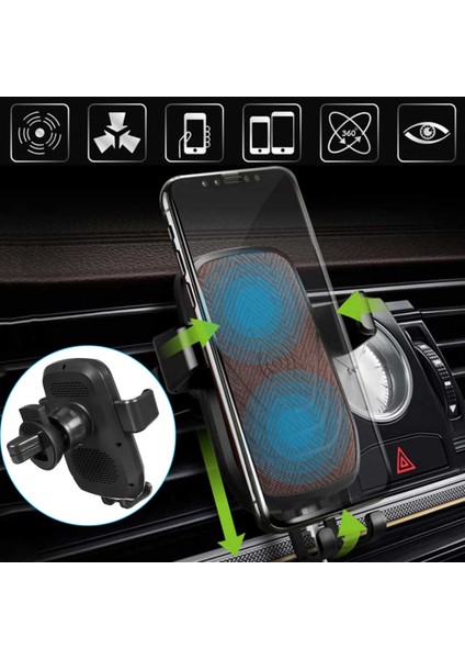 Qı Kablosuz Araç Hava Firar Şarj Cihazı Otomatik Yerçekimi Telefon Tutucu İphone Uyumlu 8 X Için Montaj (Yurt Dışından) modelleri
