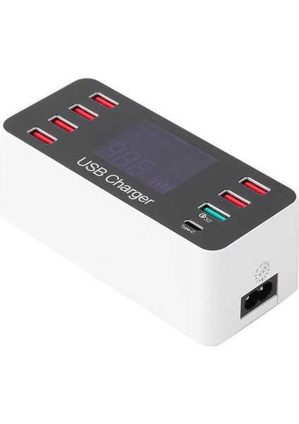 Qc3.0 8 Port Usb Şarj Cihazı 5V 9A 45W Voltaj Akımı İle L Ekran Masaüstü Şarj Istasyonu Soketi Ab Tak (Yurt Dışından)