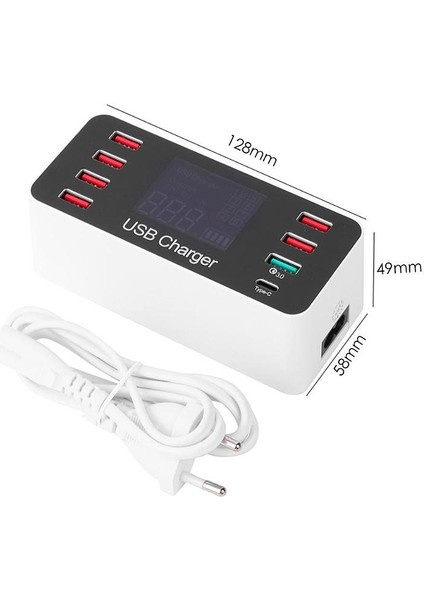 Qc3.0 8 Port Usb Şarj Cihazı 5V 9A 45W Voltaj Akımı İle L Ekran Masaüstü Şarj Istasyonu Soketi Ab Tak (Yurt Dışından) fiyatları