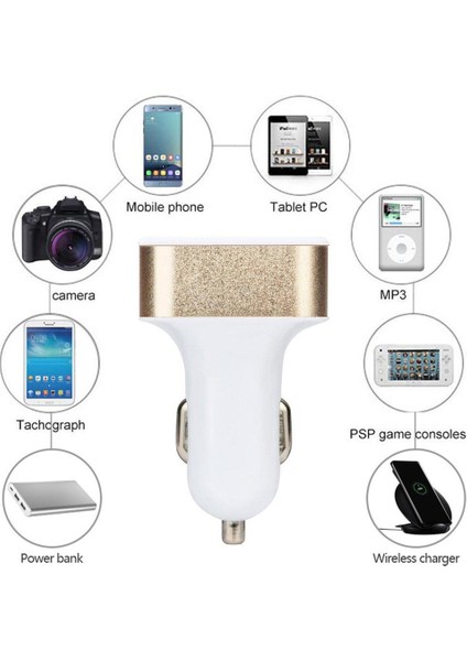 Ef Evrensel Seyahat Araç Şarj Cihazı Çift Usb Çok Işlevli 2.6A (Yurt Dışından) indirimleri