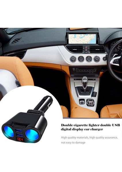 Dönebilen Çift Çift Usb Bağlantı Noktalı Dijital Ekranlı Araç Şarj Cihazı - Siyah (Yurt Dışından) indirimleri