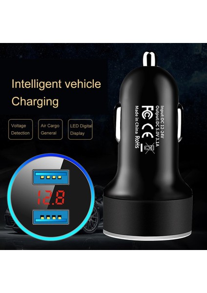 3.1A Çift Usb Araç Şarj Cihazı, Led Ekranlı Evrensel Telefon Araç Şarj Cihazları (Yurt Dışından) indirimleri