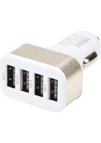 Adaptör Şarj Cihazı Şarj Arabası Usb Metal Soket 4 Port Cep Telefonu 4.0A (Yurt Dışından)