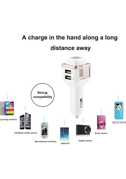 Evrensel Çift Akıllı Usb Bağlantı Noktaları Dokunmatik Lamba Akıllı Blutooth Kulaklık Araç Şarj Cihazı -Beyaz (Yurt Dışından) fırsatları