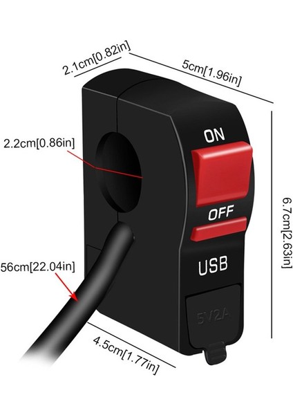 Gösterge Işığı Tek Usb Sabit Anahtarlı Motosiklet Far Anahtarı - Siyah (Yurt Dışından) fiyatları