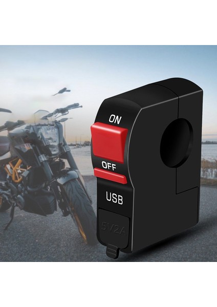 Gösterge Işığı Tek Usb Sabit Anahtarlı Motosiklet Far Anahtarı - Siyah (Yurt Dışından) fırsatları