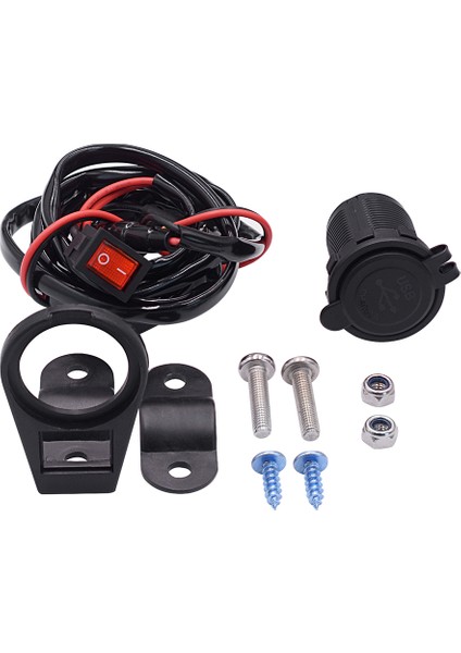 12V/24V 3.1A Çift Usb Araba Motosiklet Şarj Soketi Adaptörü, Led Göstergeli Ve Açma/Kapama Anahtarlı (Yurt Dışından) modelleri