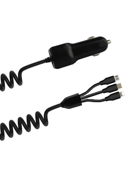 Estima 3'Ü 1 Arada Type-C + 8 Pin + Mico Şarj Kablosu Usb Araç Şarj Cihazı (Yurt Dışından) modelleri