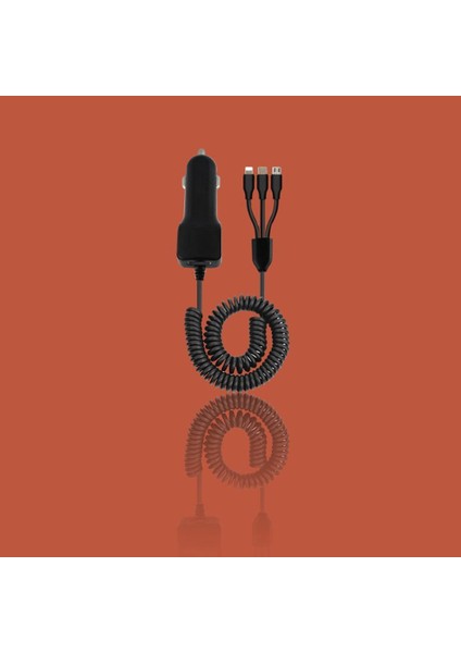 Estima 3'Ü 1 Arada Type-C + 8 Pin + Mico Şarj Kablosu Usb Araç Şarj Cihazı (Yurt Dışından) fırsatları