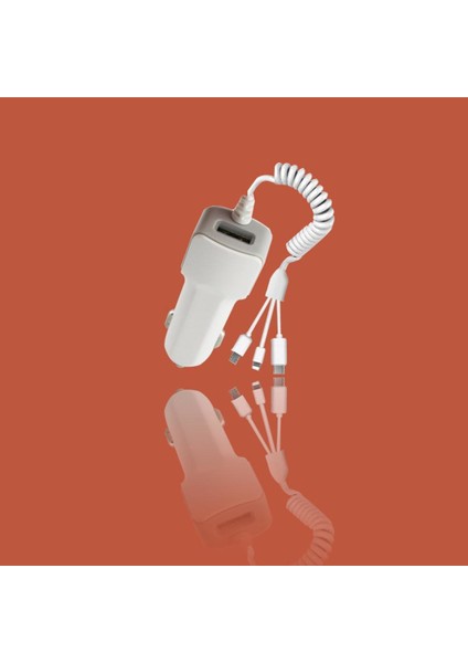 Estima 3'Ü 1 Arada Type-C + 8 Pin + Mico Şarj Kablosu Usb Araç Şarj Cihazı (Yurt Dışından) indirimleri