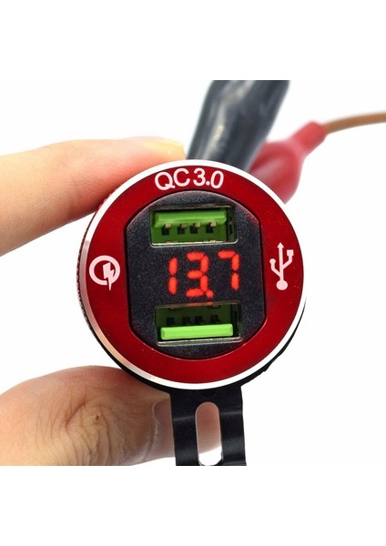 Led Dijital Voltmetre İle Hızlı Şarj Istasyonu Için Motosiklet Tekne Şarj Alüminyum Su Geçirmez Çift Qc3.0 Usb Soketi (Yurt Dışından) indirimleri