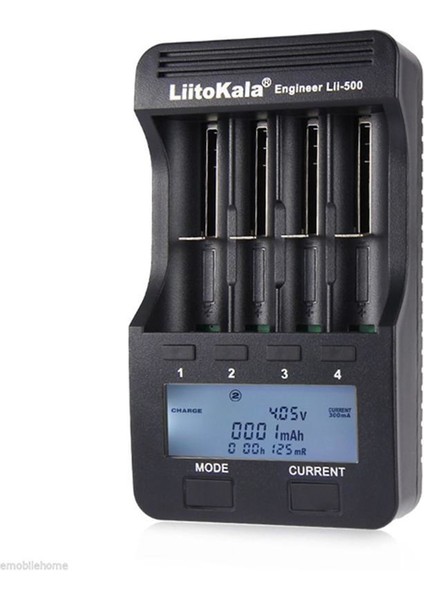 guangdong Spirit Liitokala Lıı-500 4 Yuvalı Lcd Lityum/Nimh Pil Şarj Cihazı+2A Adaptörlü Araç Şarj Cihazı - Siyah (Yurt Dışından) fiyatları