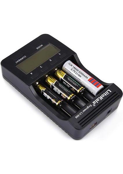 guangdong Spirit Liitokala Lıı-500 4 Yuvalı Lcd Lityum/Nimh Pil Şarj Cihazı+2A Adaptörlü Araç Şarj Cihazı - Siyah (Yurt Dışından) indirimleri