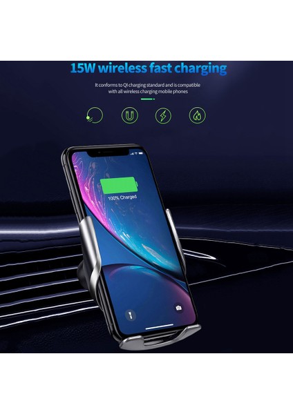 15W Qi Kablosuz Araç Şarj Cihazı Otomatik Usb C Hızlı Şarj Hava Firar Montaj Tutucu İphone Uyumlu 11 Pro Xs Xr 8 Altın (Yurt Dışından) fiyatları