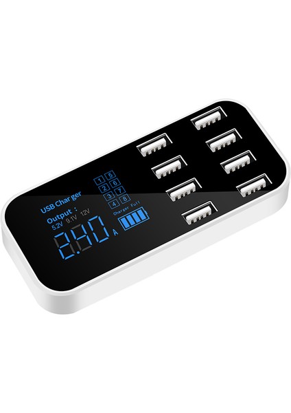 8 Port Usb Araç Hızlı Şarj Telefon Şarj Cihazı 40W Led Ekranlı Iphone Android Samsung Şarj Cihazı Için Uygun (Yurt Dışından)