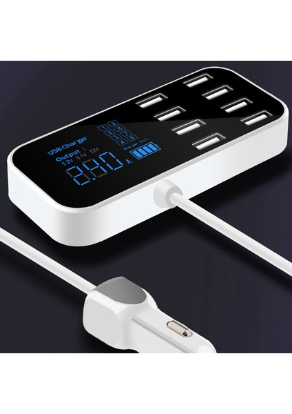 8 Port Usb Araç Hızlı Şarj Telefon Şarj Cihazı 40W Led Ekranlı Iphone Android Samsung Şarj Cihazı Için Uygun (Yurt Dışından) fırsatları