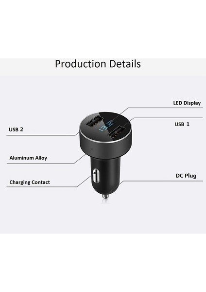 Çift Usb Araç Şarj Çıkışı 4 8A Araç Adaptörü Çakmak Gerilim Ölçer İphone İpad Samsung Lg Için Uyumlu Diğer Usb Cihazları Siyah (Yurt Dışından) fırsatları