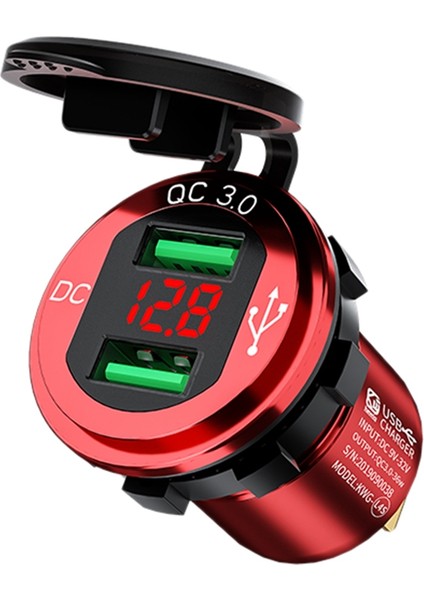 2 Takım Kewig Araba Usb Şarj Qc 3.0A Çift Usb Soket Voltaj İle Deniz, Motosiklet, Kırmızı Ve Mavi Için Led Dijital Ekran (Yurt Dışından) modelleri