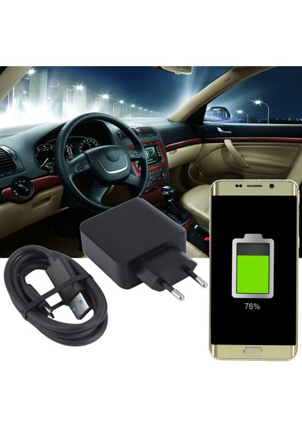 Usb Bağlantı Noktası 5V 1A Duvar Şarj Cihazı Ac Ab Tak Seyahat Adaptörü Ve V8 Usb Kablosu -Siyah (Yurt Dışından) fiyatları