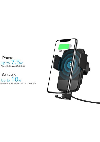 10W Mobil Kablosuz Araç Şarj Cihazı, Kablosuz Otomatik Sıkma Hızlı Araç Şarj Cihazı Montajı, Galaxy, Iphone, Xıao Mı Silver Için (Yurt Dışından) fırsatları