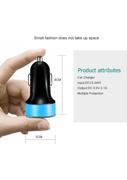 2 Adet Araç Şarj Cihazı 5V 3.1A, Led Ekranlı Evrensel Çift Usb Telefon Araç Şarj Cihazı, Xiaomi Samsung S8 Iphone X 8 Plus Tablet Vb, Mavi Ve Kırmızı (Yurt Dışından) fırsatları