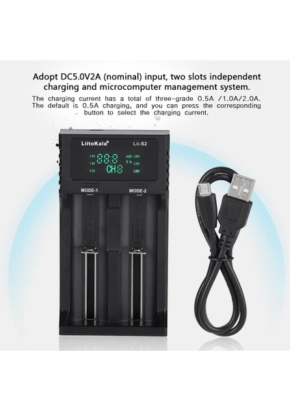Liitokala Lii-S2 Dc 5V2A Akıllı Pil Şarj Cihazı, Güç Göstergeli Çift Yuvalı (Yurt Dışından) indirimleri