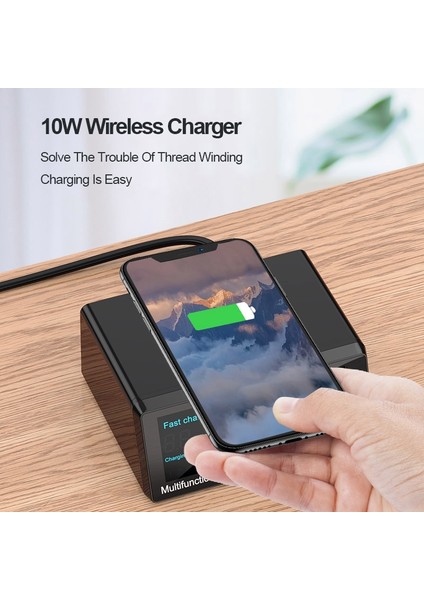 100W Çoklu Usb Hızlı Şarj Cihazı 8 Port Usb Lcd Hızlı Şarj 3.0 Pd 30W 10W Kablosuz Akıllı Telefon Için Şarj Ingiltere Tak (Yurt Dışından) modelleri