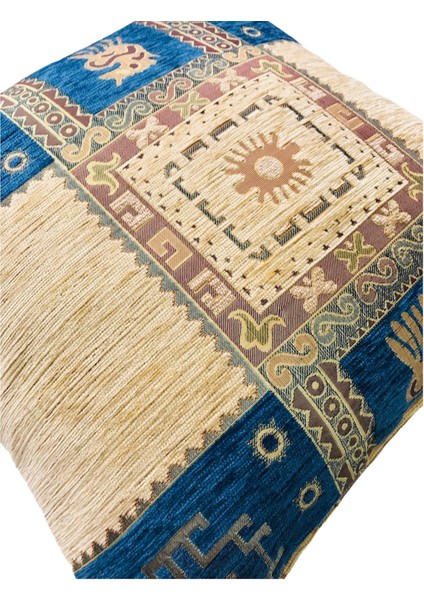 Geometrik Desenli Açık Mavi Kırlent Kılıfı 45 x 45 cm fiyatları