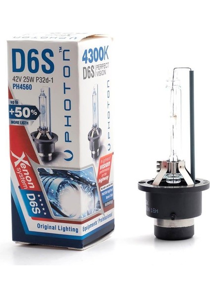 D6S 6000K +%50 Fazla Işık Xenon Ampul