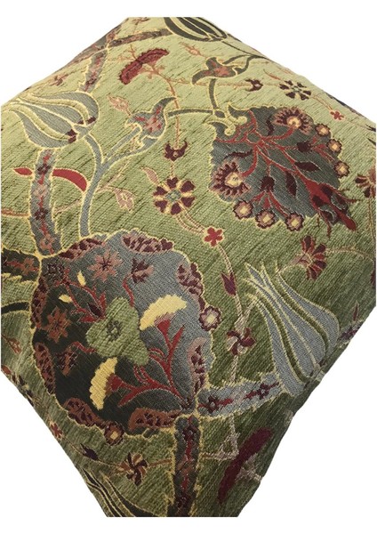Osmanlı Lale Desenli Açık Yeşil Kırlent Kılıfı 45 cm x 45 cm modelleri