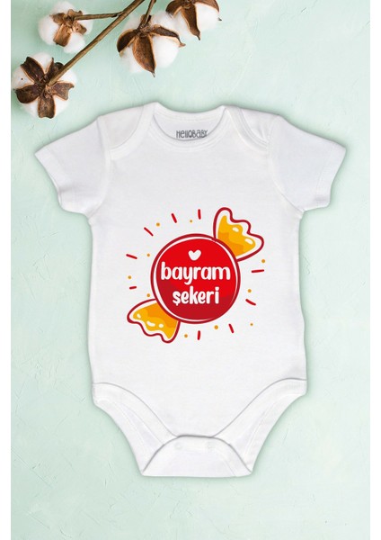 Bebek Bayram Şekeri Baskılı Body Zıbın