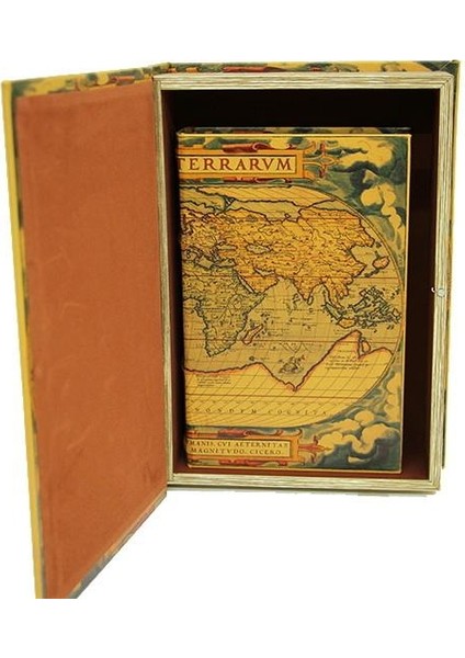 Kutu Kitap Harita 2'li Set Dekoratif Armağanlik modelleri