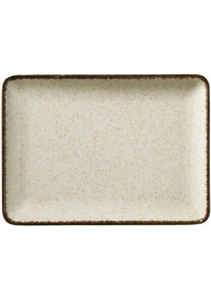 Porselen Dikdörten Düz Tabak 23X17 cm Tarçın