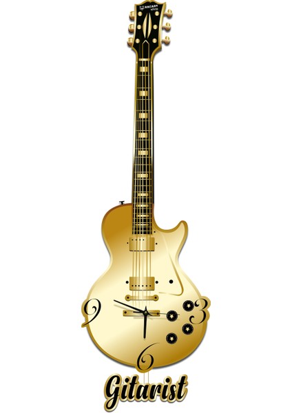 RacartShop Gitar 3 Sallanır Sarkaçlı Duvar Saati