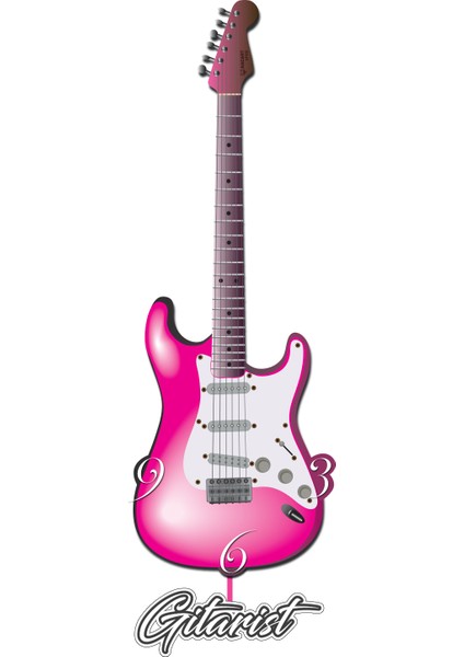 RacartShop Gitar 5 Sallanır Sarkaçlı Duvar Saati