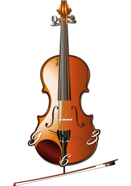 RacartShop Keman 1 Sallanır Sarkaçlı Duvar Saati