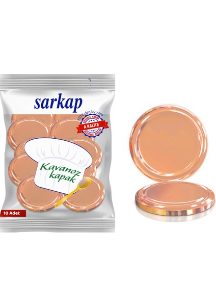 Hijyenik Paketli 10 Adet Kavanoz Kapağı - Bronz - 82mm