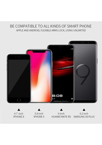 Wireless Şarjlı Araç Içi Telefon Tutucu Izgara X9